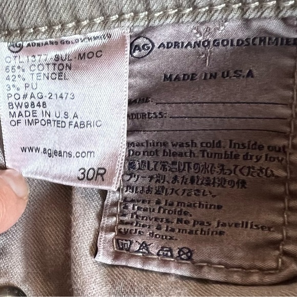 AG Jeans Taupe The Stevie Ankle Slim Straight Leg, 30R - Picture 8 of 10